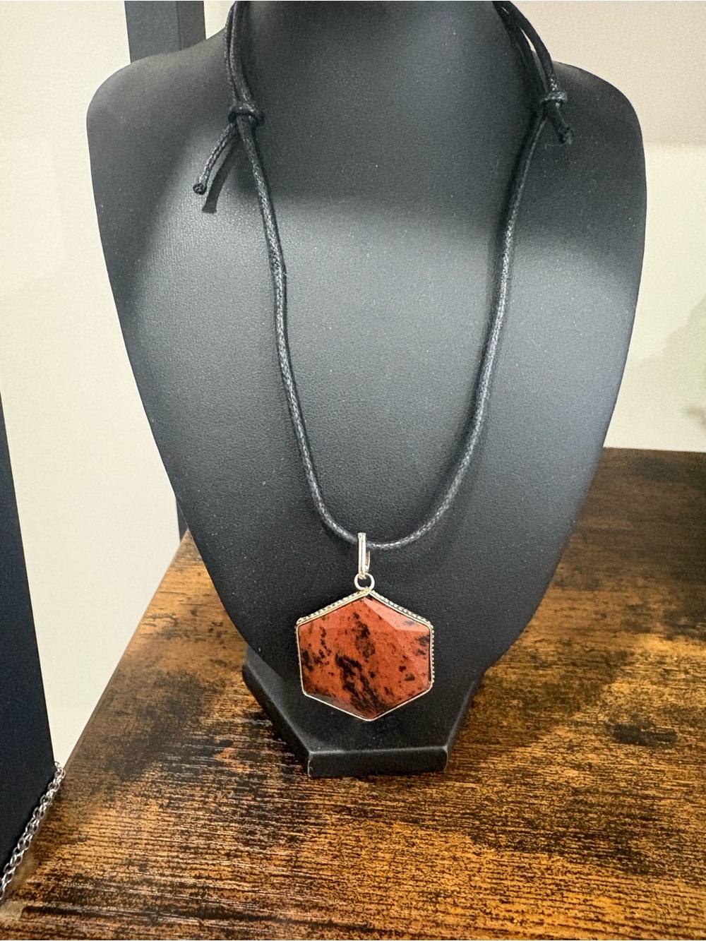 Stay grounded w/ this Hexagon Mahogaany Obsidian Necklace made of volcanic glass
